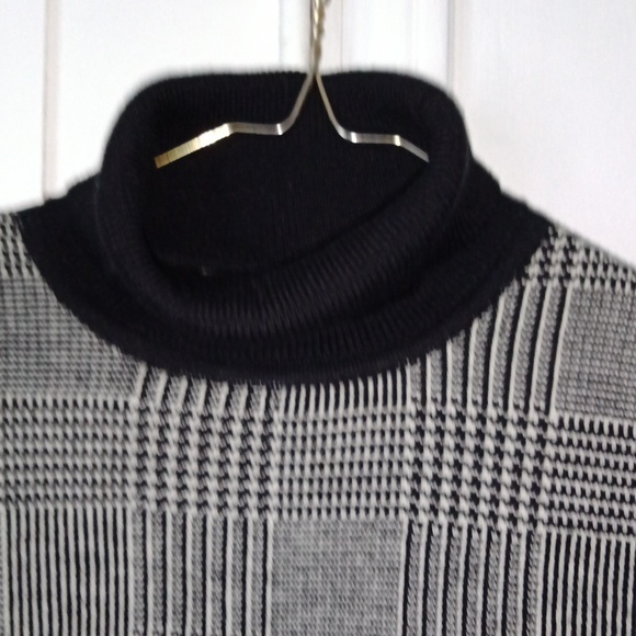 Pendleton Sweater: Classic Herringbone Black White Sleeveless Turtleneck Size L - Picture 6 of 6
